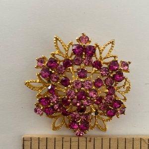 Usner pink bead brooch